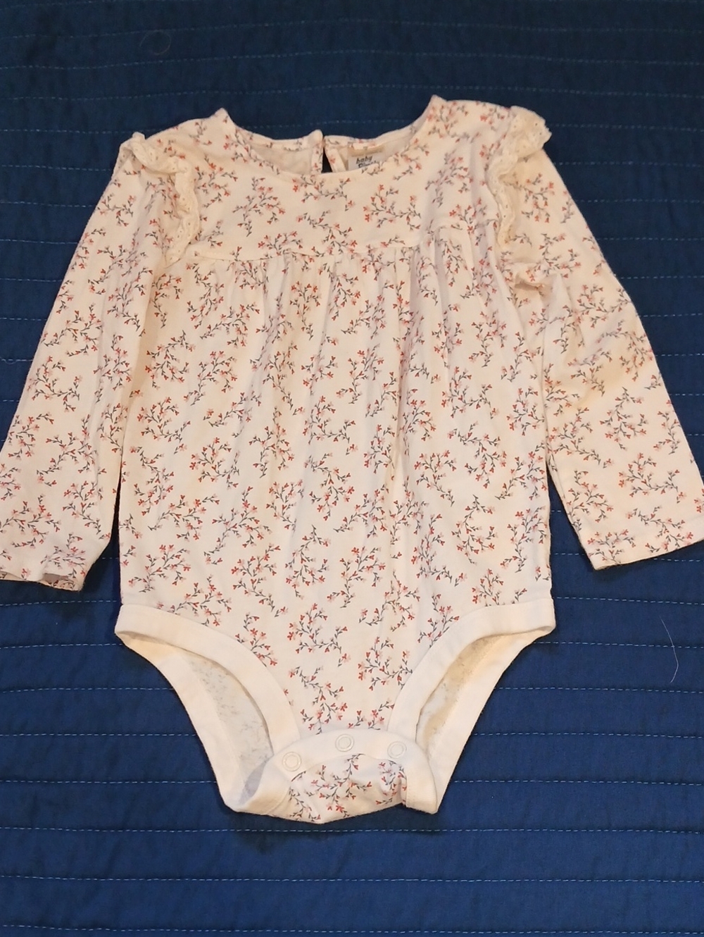 Baby B'Gosh Long-Sleeve Floral Baby One-Piece Bodysuit - Cream with Pink Floral